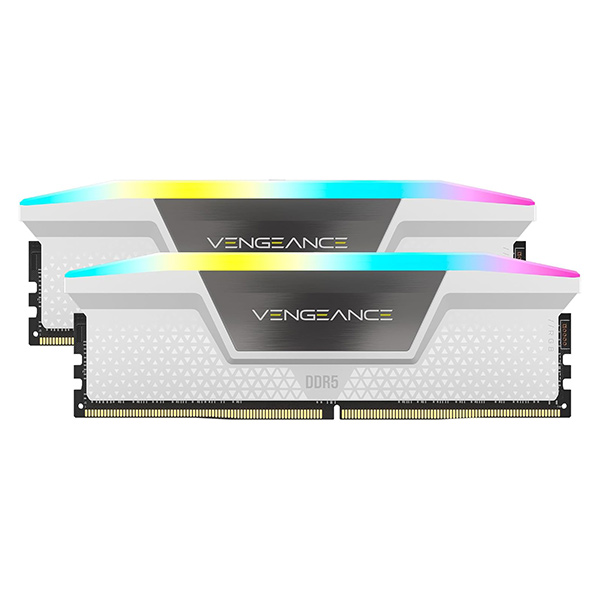 CORSAIR DDR5-6000MHz デスクトップPC用メモリ VENGEANCE RGB DDR5シリーズ Intel XMPメモリキット 64GB ホワイト [32GB×2枚]