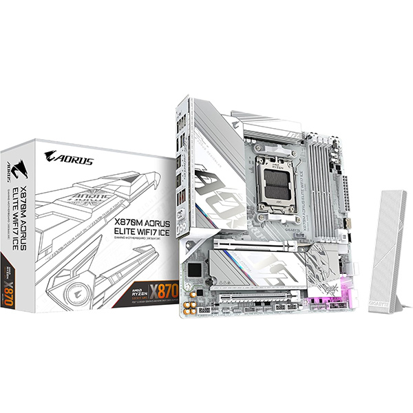 GIGABYTE X870M A ELITE WF7 ICE Micro-ATX マザーボード ホワイト MB6798