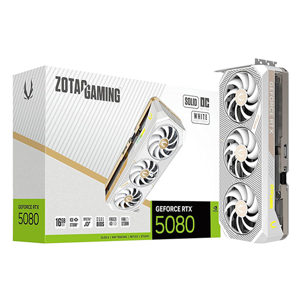 ZOTAC GAMING GeForce RTX 5080 SOLID OC White Edition ZT-B50800Q-10P [PCIExp 16GB]